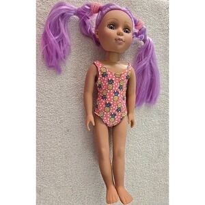 Glitter Girl Doll 14" Tall With One Piece Bathing Suit.